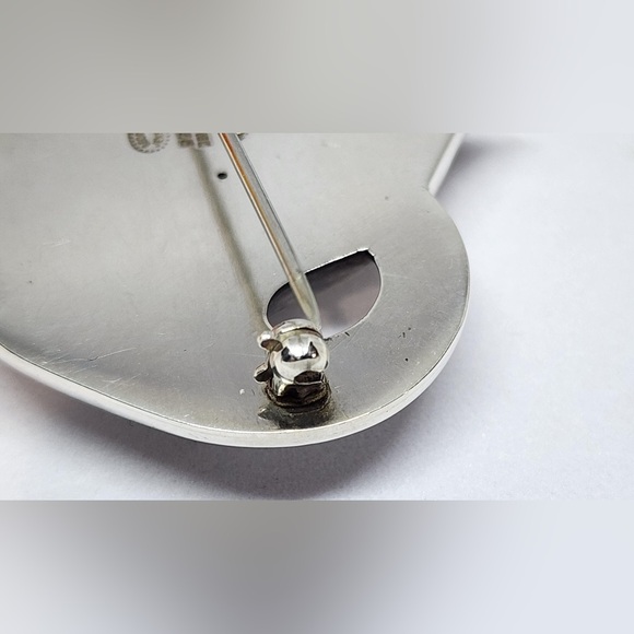 Vintage Georg Jensen Sterling Silver Brooch Tulip Flower Denmark 100C Pin Large - Picture 2 of 7